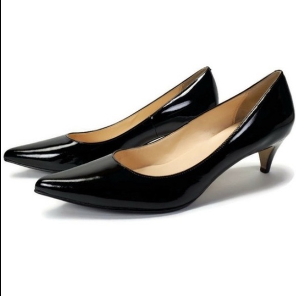 Cole Haan Shoes - Cole Haan Air Julianna Kitten Heel Sophisticated Black Patent Leather Chic Pumps
